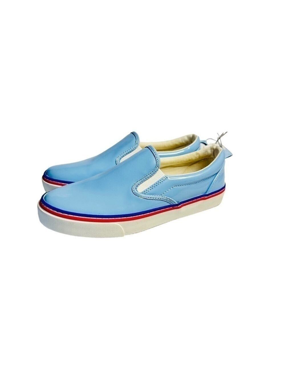 Old Navy Light Blue Faux Patent Boat Shoes Girls Size 3